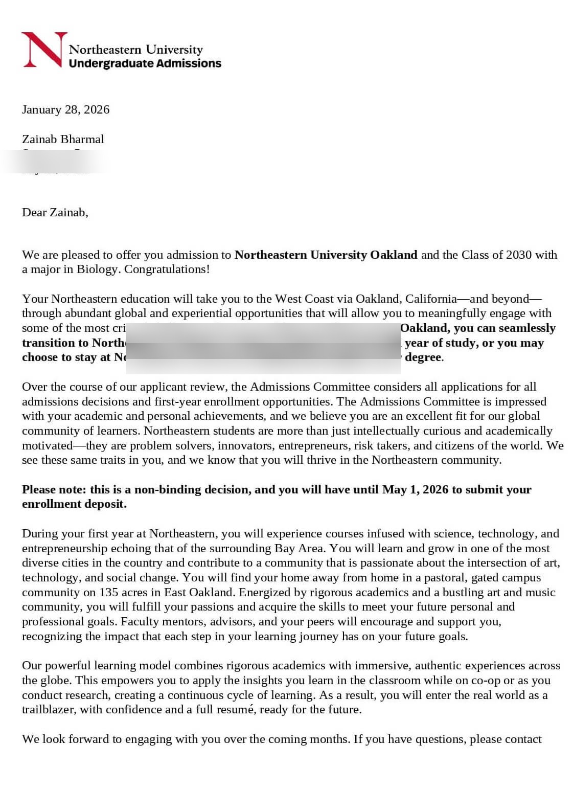 Acceptance Letter 2