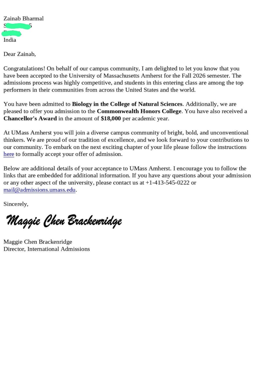 Acceptance Letter 2