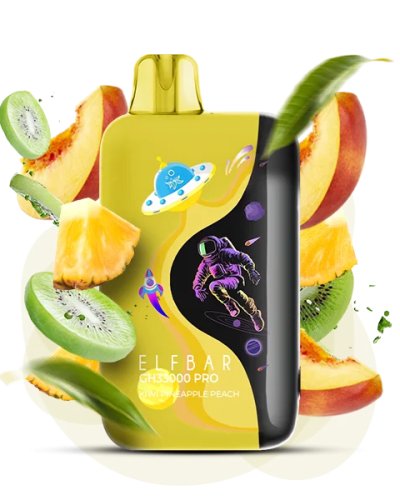 Одноразова Pod-система Elf Bar GH 33000 Pro Kiwi Pineapple Peach (АНАНАС ПЕРСИК КІВІ) - оригінальний вейп від Elfbar Одноразова Pod-система Elf Bar GH 33000 Pro Kiwi Pineapple Peach (АНАНАС ПЕРСИК КІВІ) від Elfbar ...