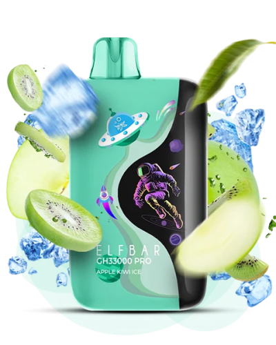 Одноразова Pod-система Elf Bar GH 33000 Pro Apple Kiwi Ice (ЯБЛУКО КІВІ ЛІД) - оригінальний вейп від Elfbar Одноразова Pod-система Elf Bar GH 33000 Pro Apple Kiwi Ice (ЯБЛУКО КІВІ ЛІД) від Elfbar - ELFBAR ...