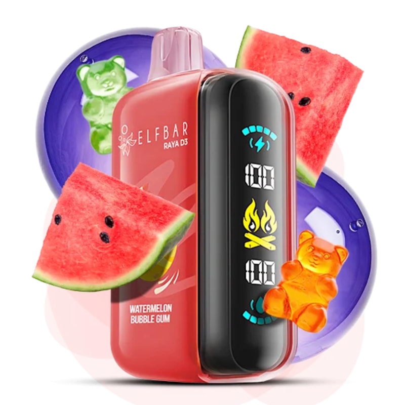 Одноразова Pod-система Elf Bar RAYA D3 25000 Watermelon Bubble Gum (КАВУН ЖУВАЛЬНА ГУМКА) - Elfbar Одноразовая Pod-система Elf Bar RAYA D3 25000 Watermelon Bubble Gum (АРБУЗ ЖУВАЛЬНА ГУМКА)