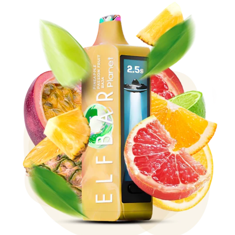 Одноразова Pod-система Elf Bar Planet 25000 Pineapple Passion Fruit Baja (МАРАКУЯ АНАНАС) - Elfbar Одноразова Pod-система Elf Bar Planet 25000 Pineapple Passion Fruit Baja (МАРАКУЯ АНАНАС)