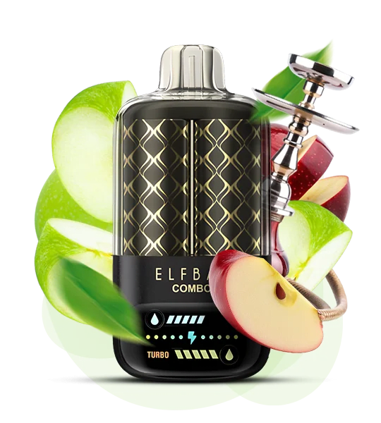 Одноразова Pod-система Elf bar COMBO 20 000 – 25 000 Green Apple & Double Apple Shisha (ЗЕЛЕНЕ ЯБЛУКО ЯБЛУКО)