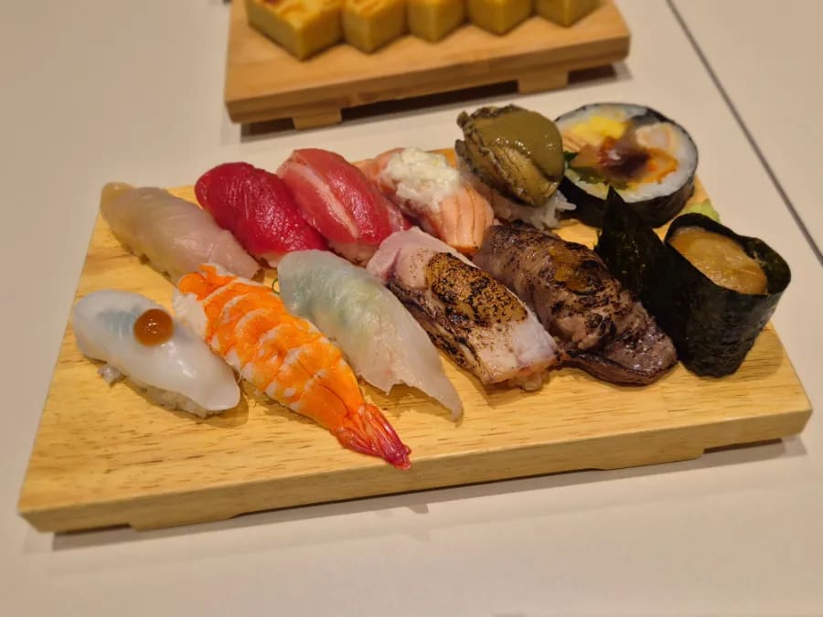 Premium 12-piece sushi B-Set featuring Otoro and Ankimo at Kokkiri Sushi Gwanghwamun, Seoul.