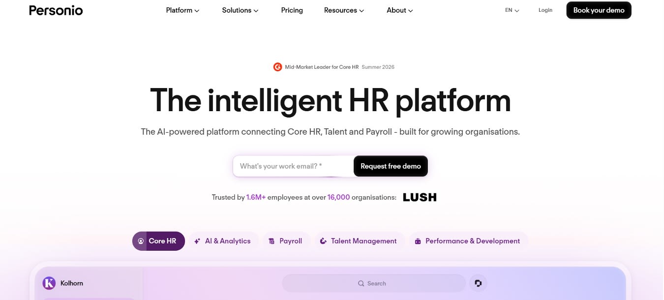 Personio  Best for mid market teams headquartered in Europe