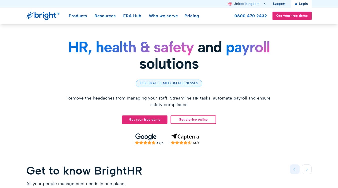 BrightHR  Best for compliance first small businesses