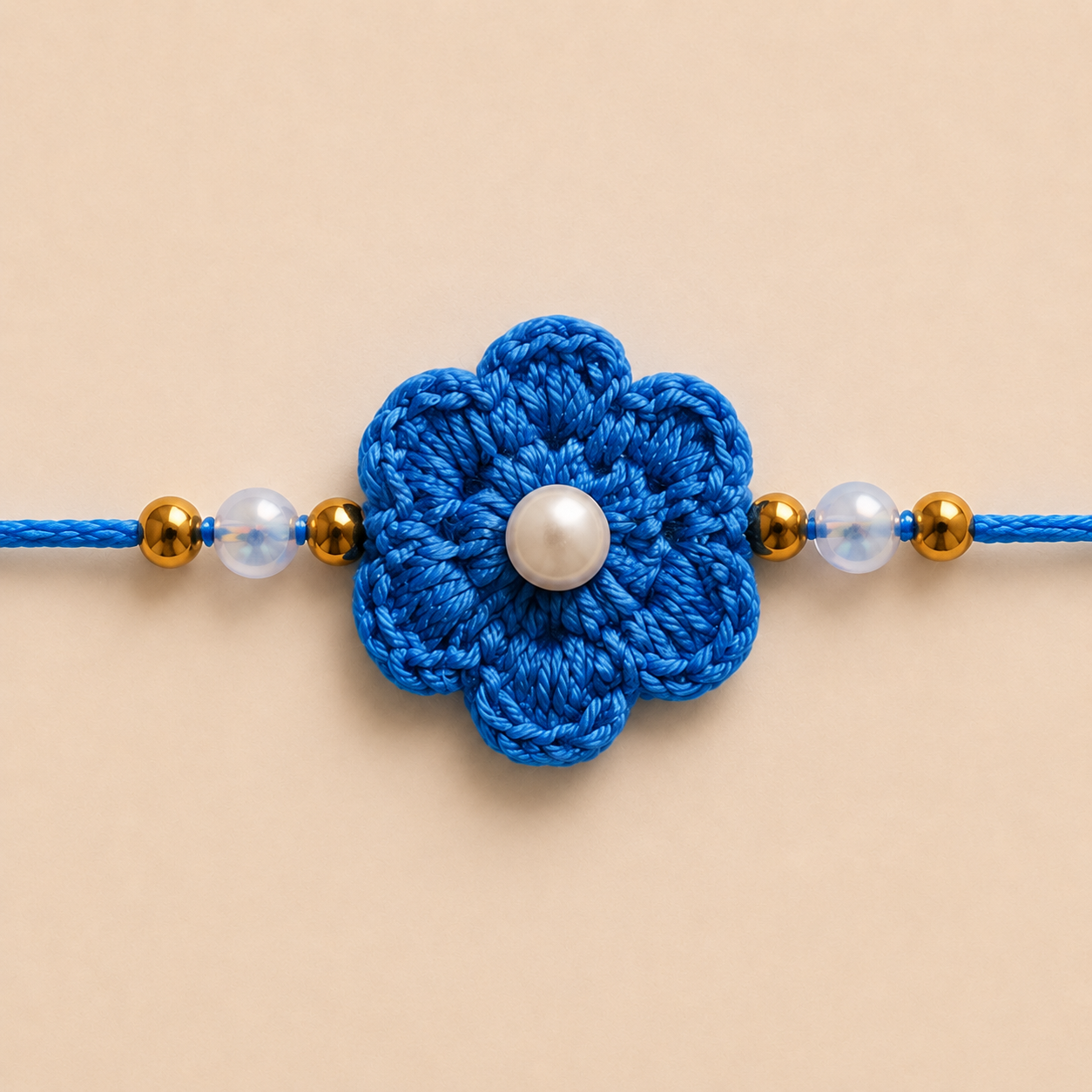 Blue Flower Rakhi Close-Up