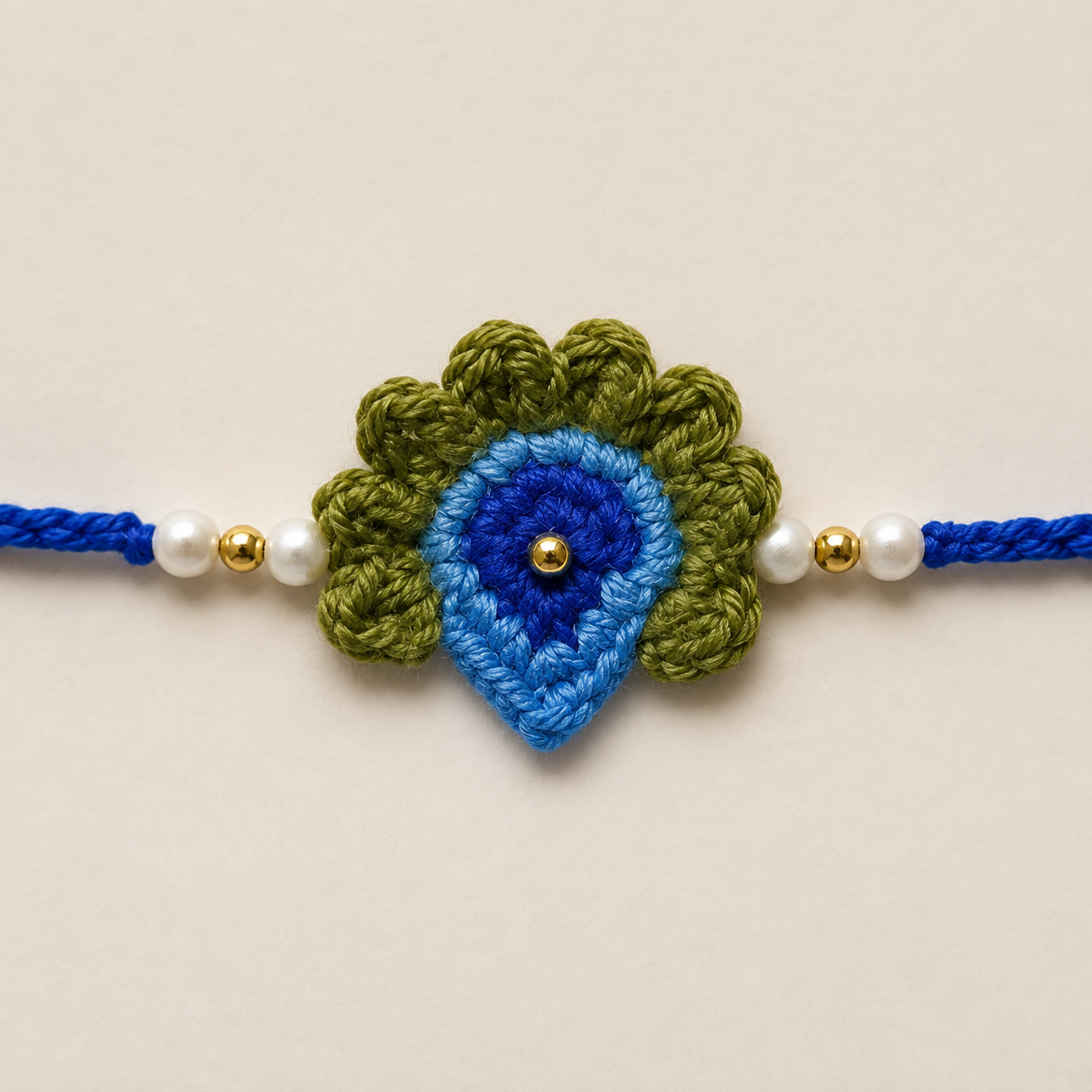 Peacock Plume Pearl Rakhi