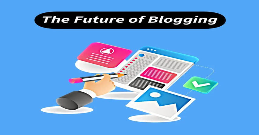 Illustration representing the future of blogging and emerging content trends