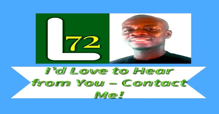 Contact Information Profile Headshot of a smiling man next to an L72 logo, with a clear call to action to "Contact Me!"
