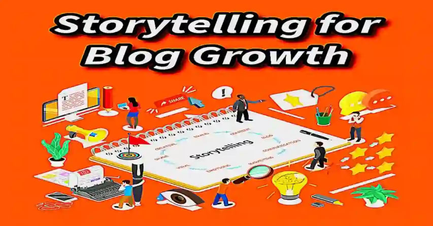 Notebook with icons showing blog storytelling tools
