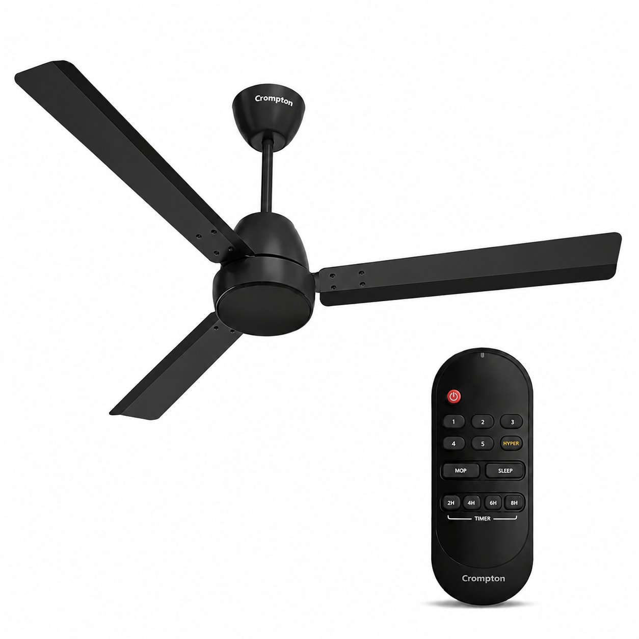 30W Nucleoid Fan – Matte Black with Glossy Bottom Disk