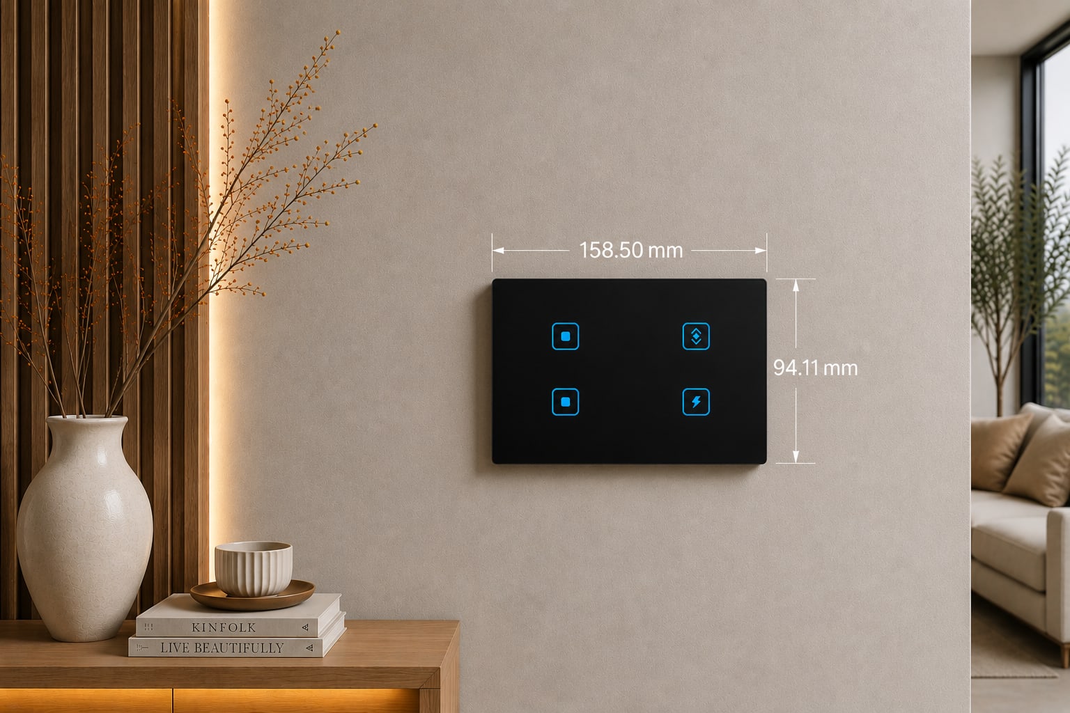 "Touch 4 Switch -4M-Acrylic – Black
