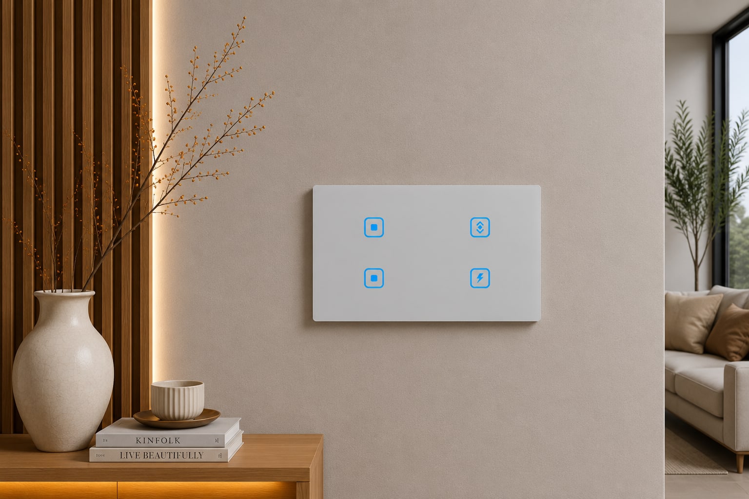"Touch 4 Switch -4M-Acrylic – Light Grey