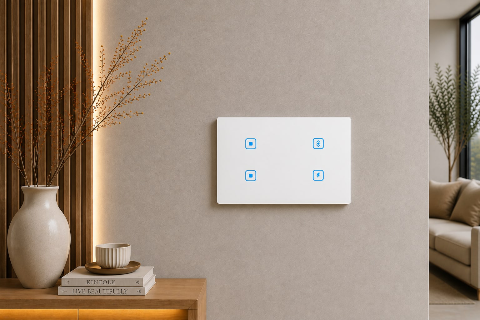 "Touch 4 Switch -4M-Acrylic – White