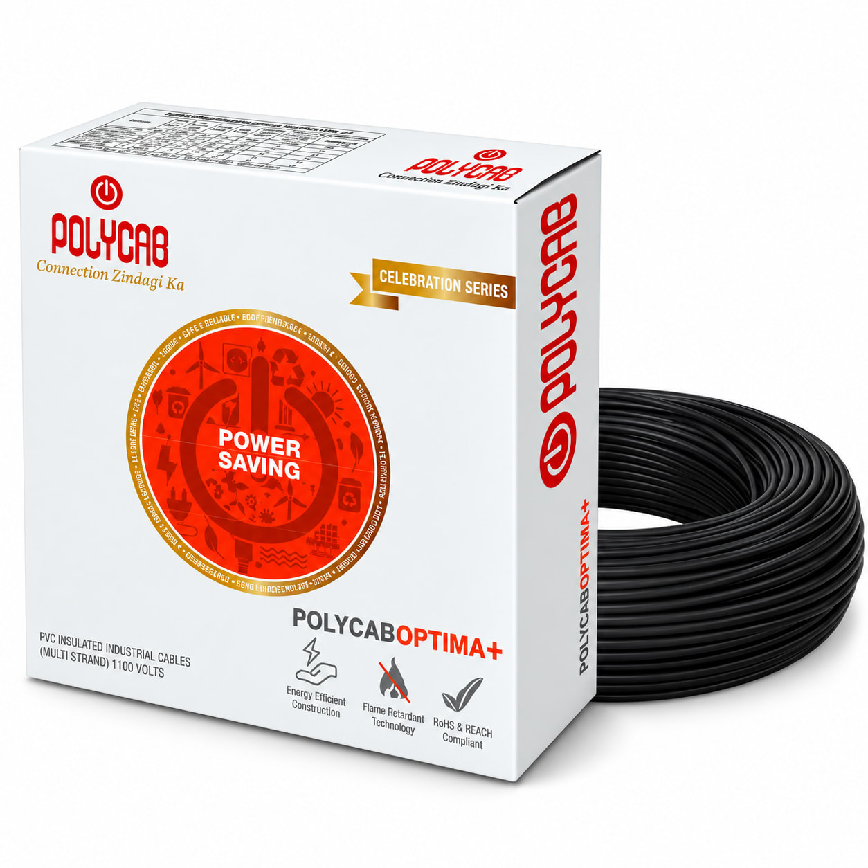 Polycab-Optima+ 2.5 Sqmm Copper Wire-90mtr bundel – Black