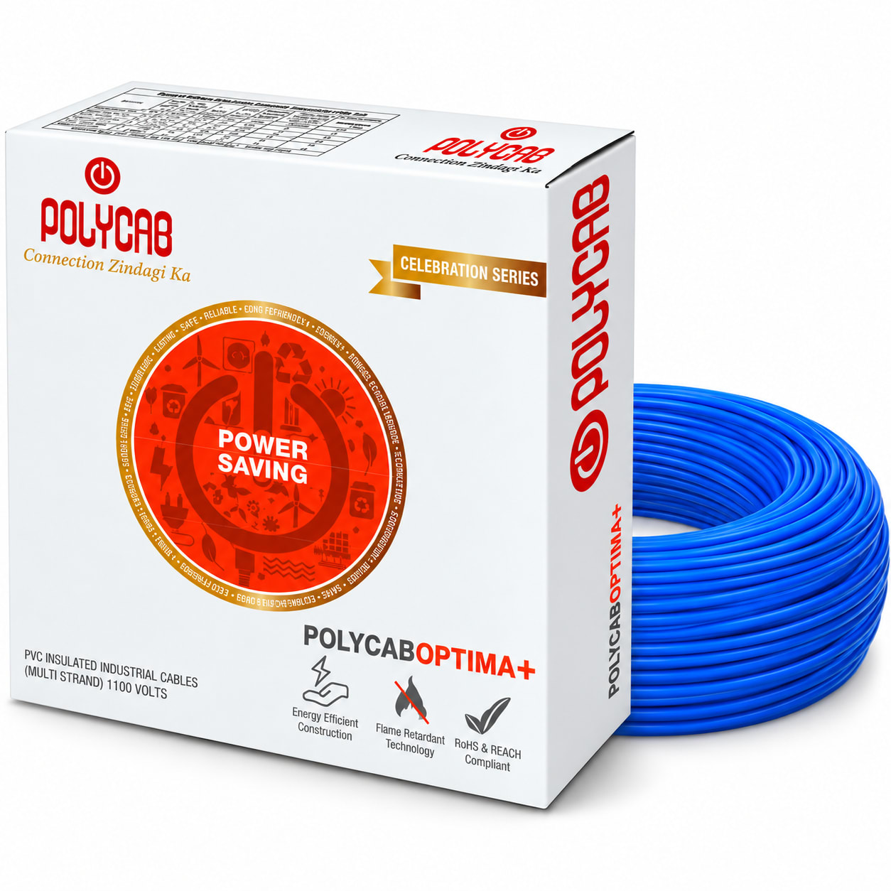 Polycab-Optima+ 2.5 Sqmm Copper Wire-90mtr bundel – Blue