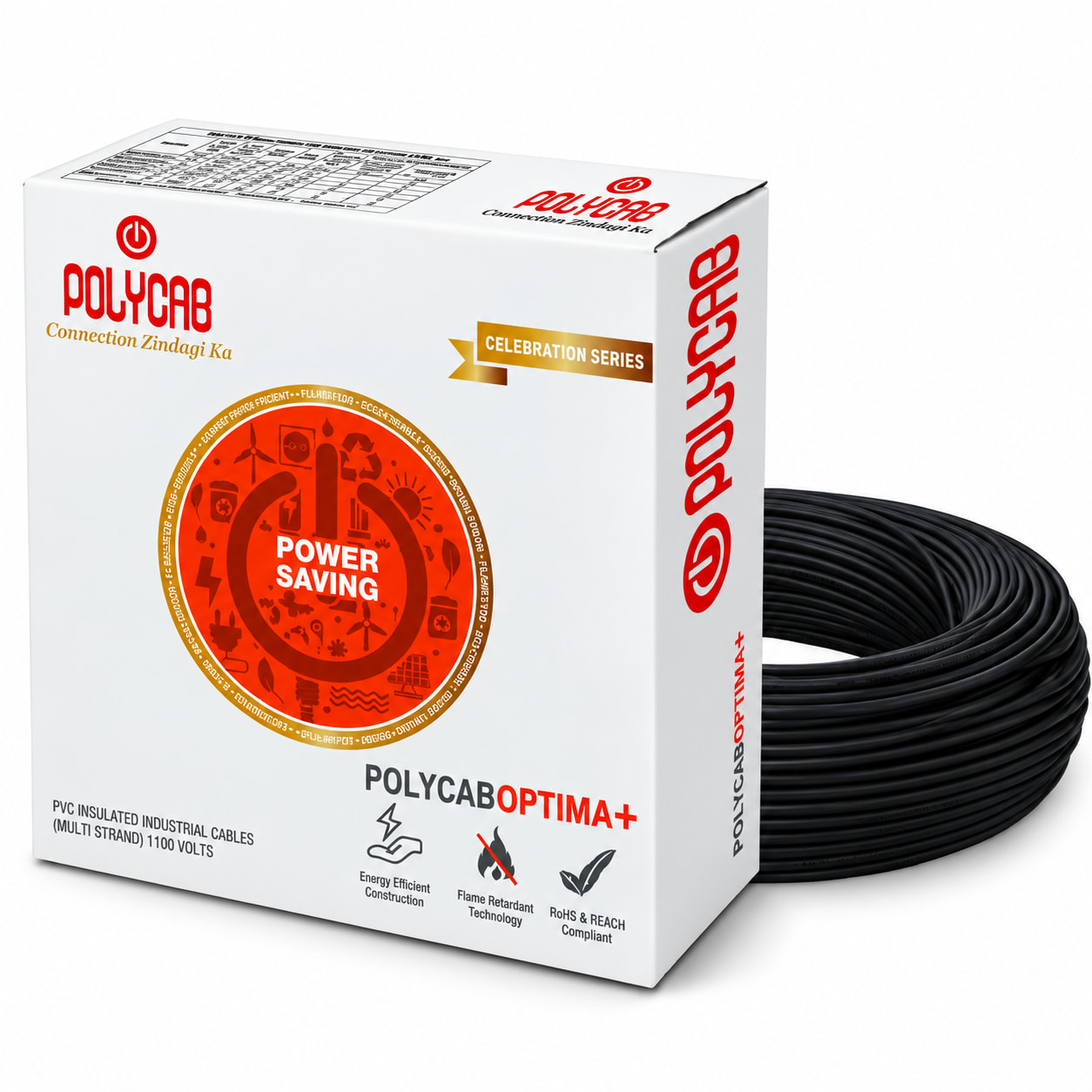 Polycab-Optima+ 4.0 Sqmm Copper Wire-90mtr bundel – Black