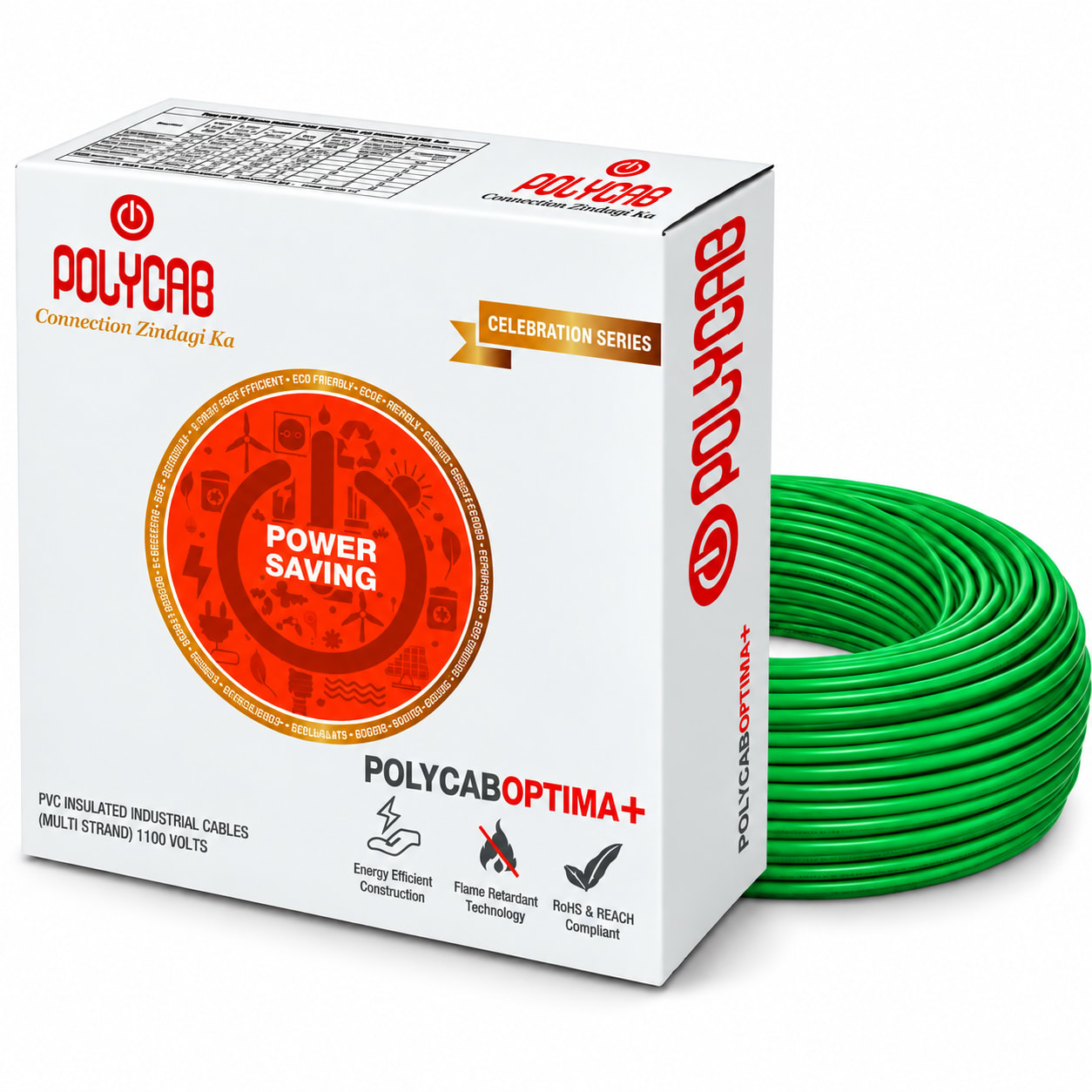Polycab-Optima+ 4.0 Sqmm Copper Wire-90mtr bundel – Green