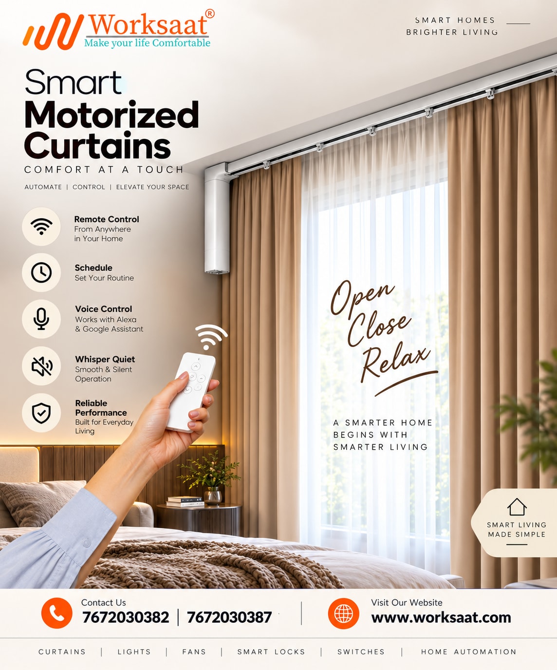 Motorized Curtain-3MTR-Romete control