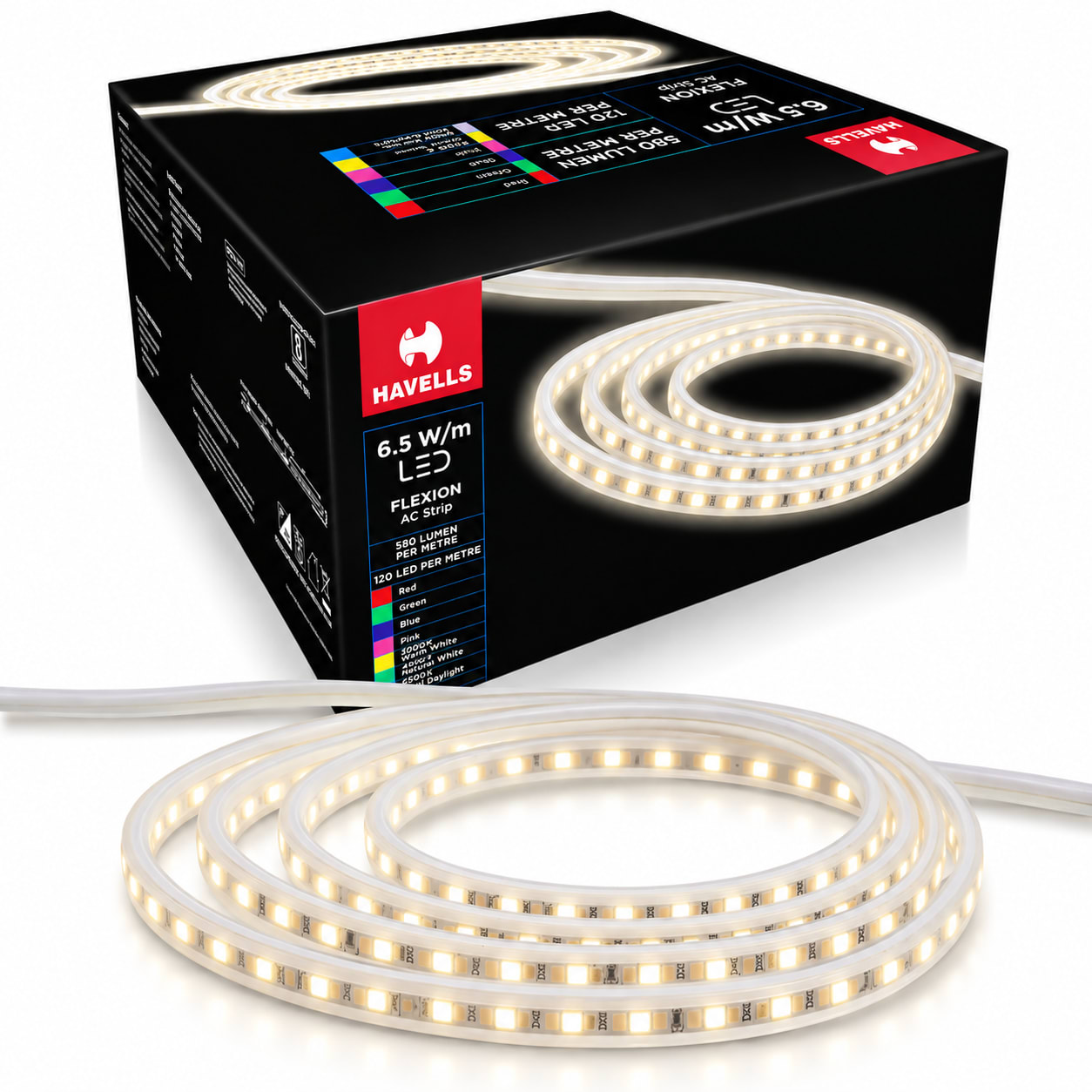 Flexion AC Rope 120 LED Strip IP65 50 m – Natural White