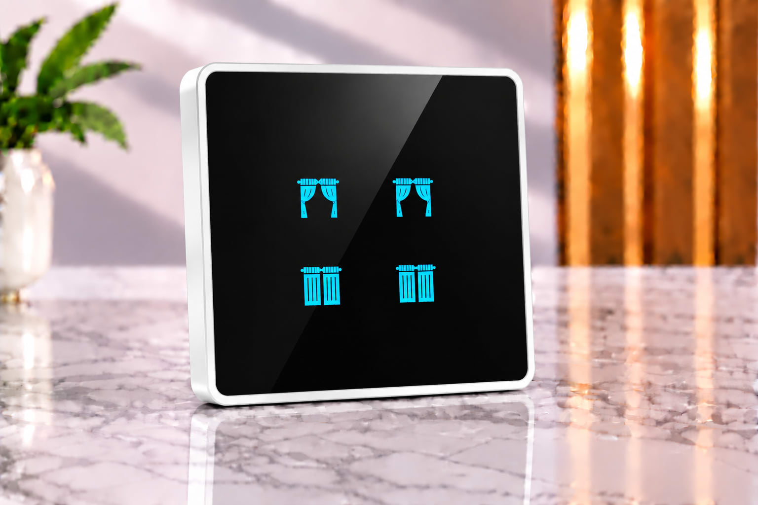 2M Dual Curtain Switches-Edge Glass 