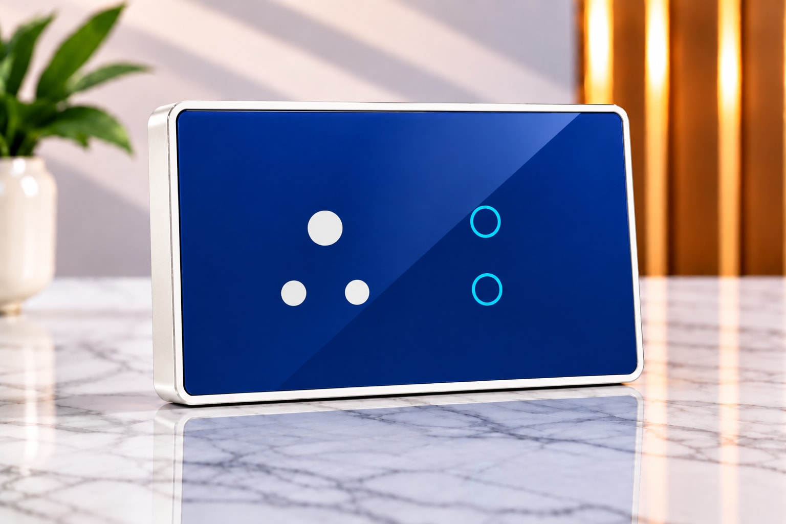 4M-2 Switches 1 Socket(6A)-Edge Glass 
