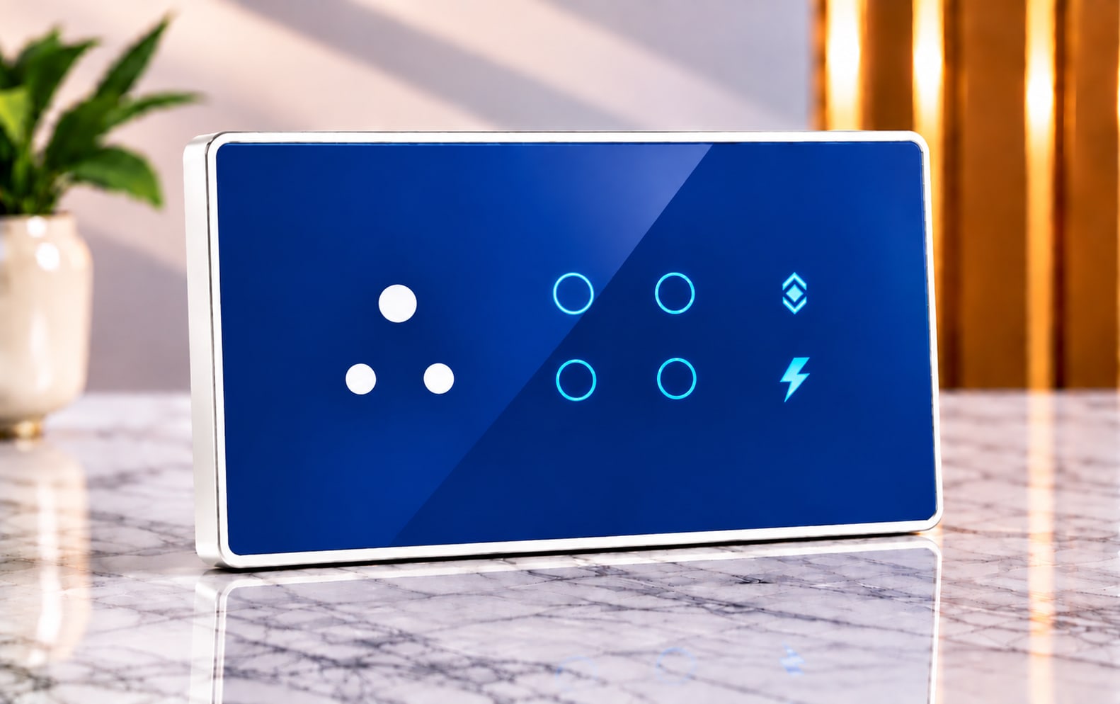 6M-6 Switches 1 Socket (6A)-Edge Glass 
