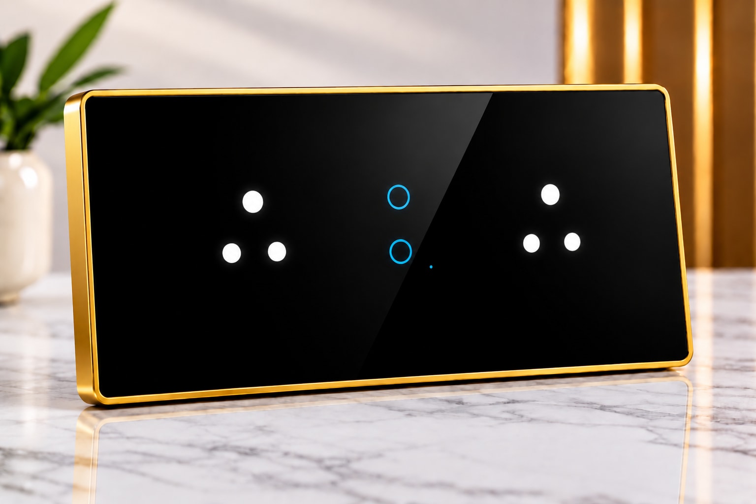 8M-2 Switches 2 Socket (6A)-Edge Glass 