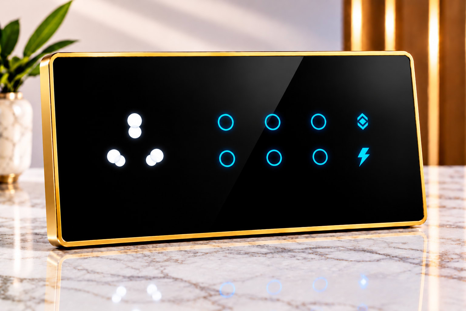 8M-8 Switches 1 Socket (16A)-Edge Glass 