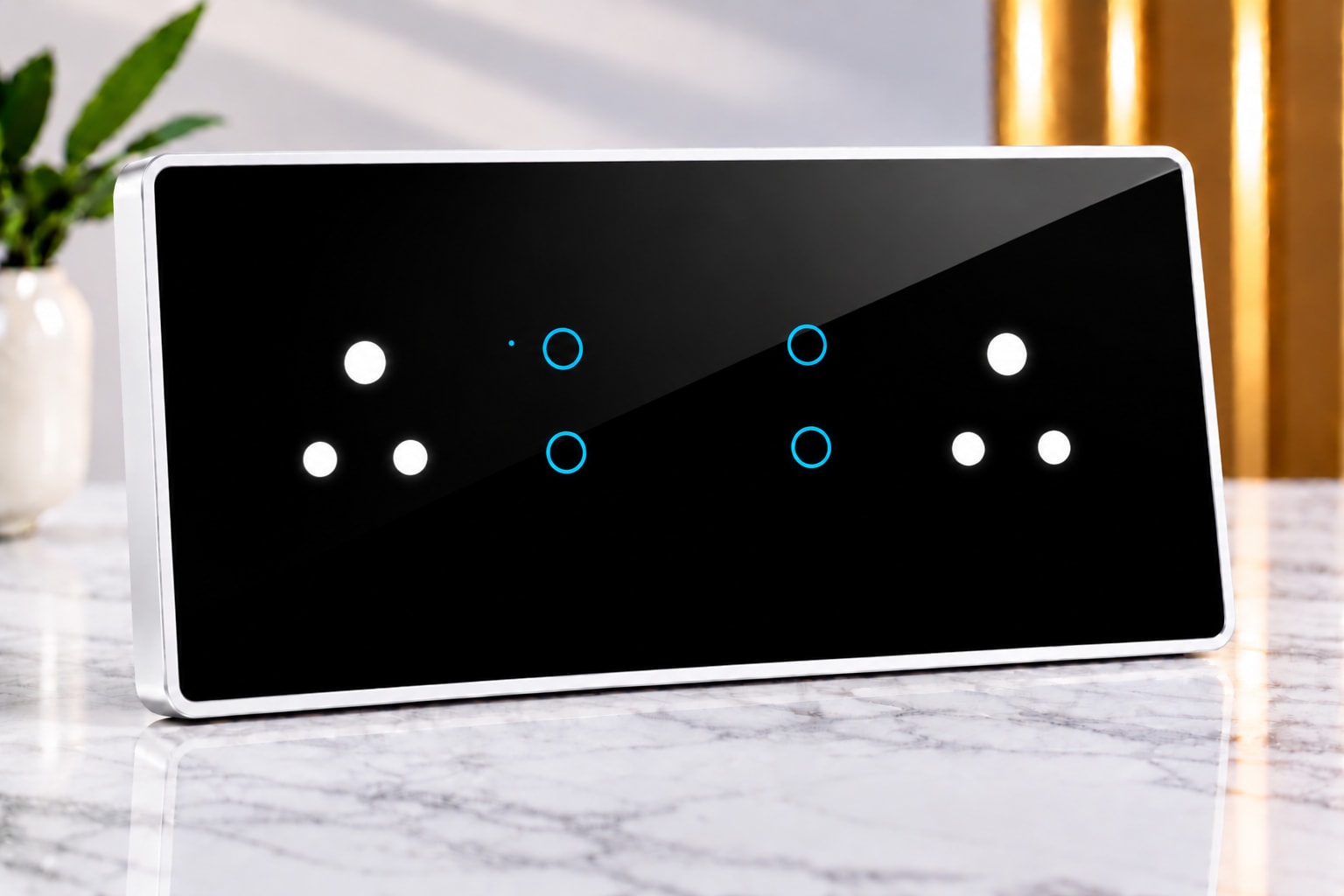 8M-4 Switches 2 Socket (6A)-Edge Glass 