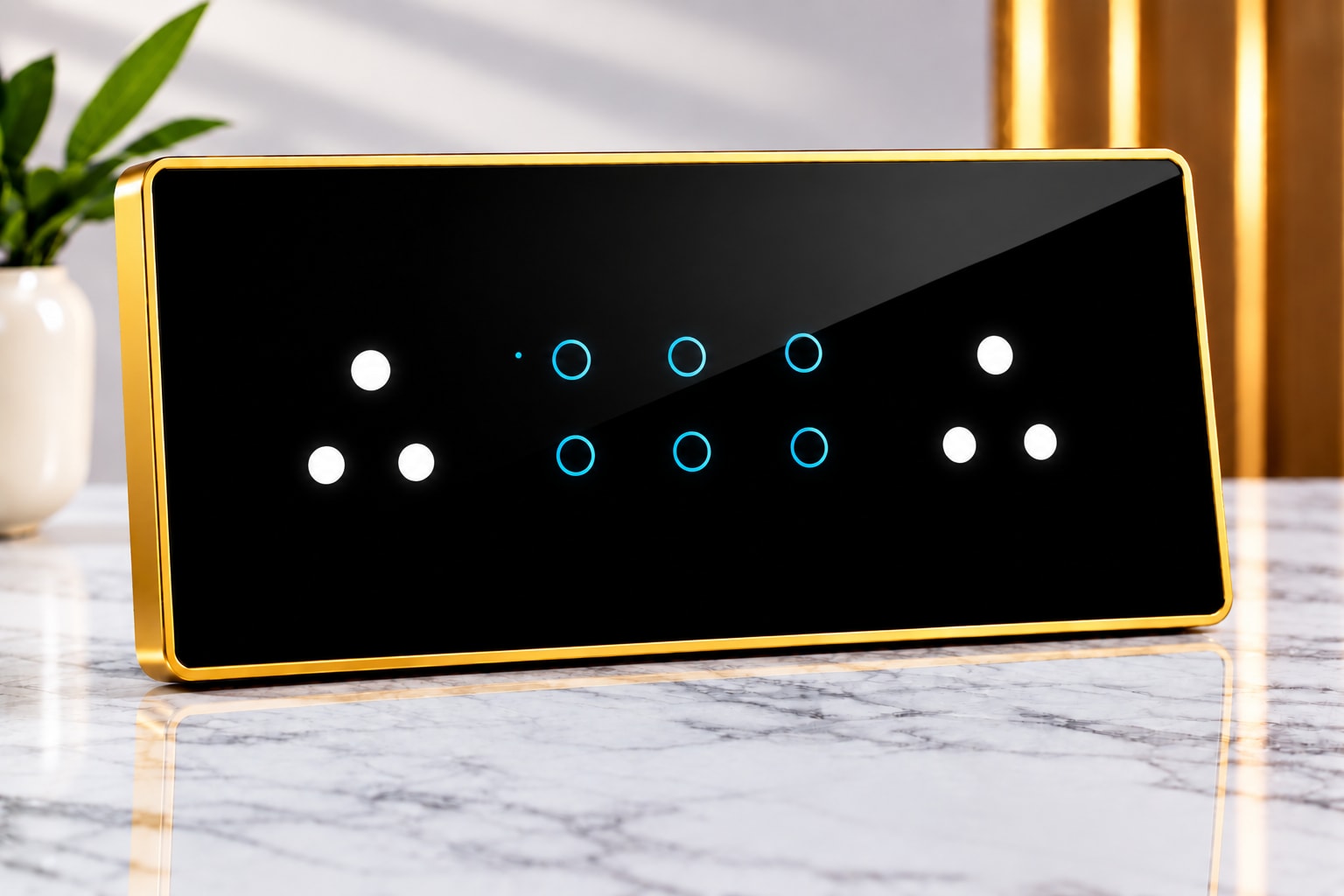 8M-6 Switches 2 Socket (6A)-Edge Glass 