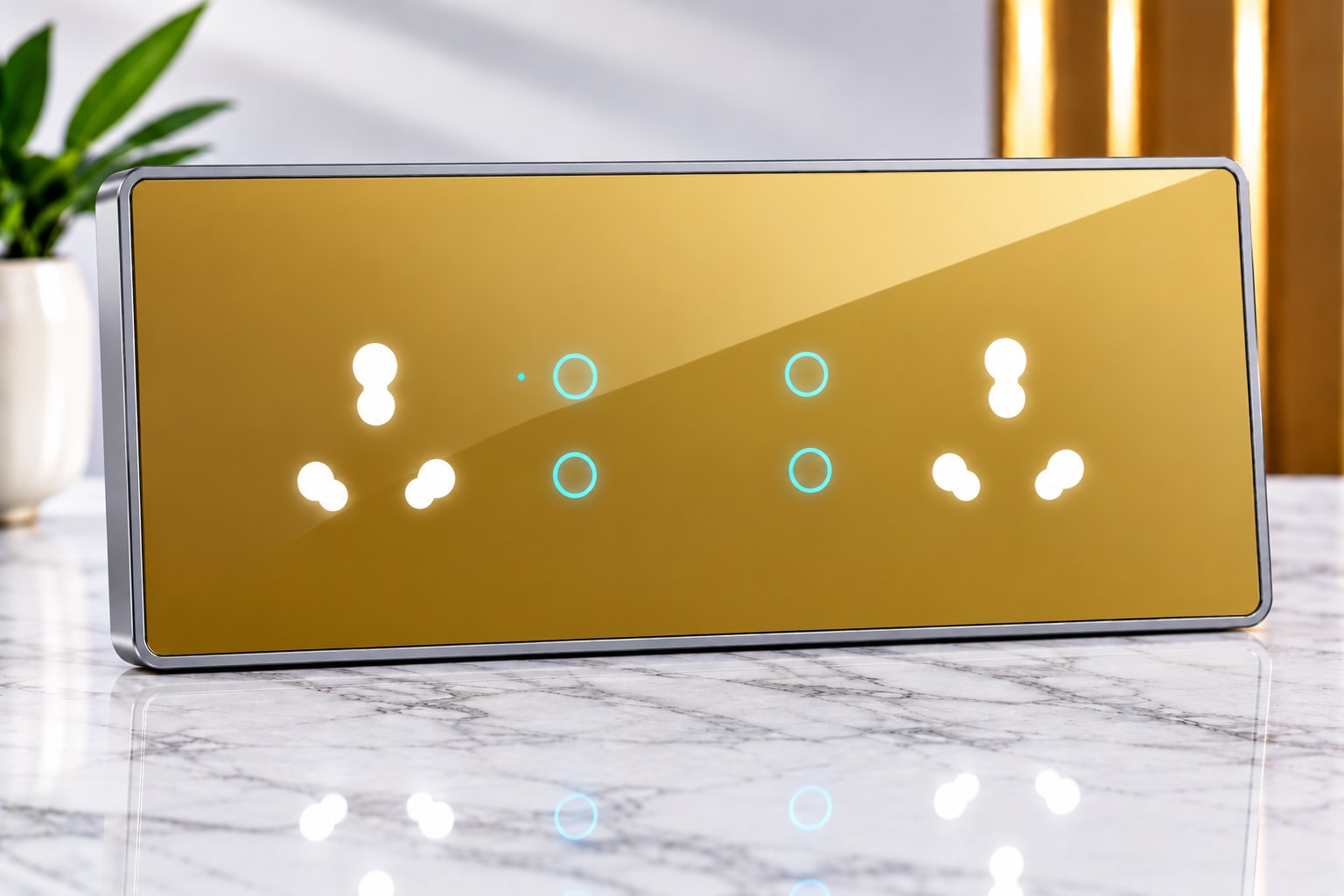 8M-4 Switches (4-16A) 2 Socket (2-16A)-Edge Glass 