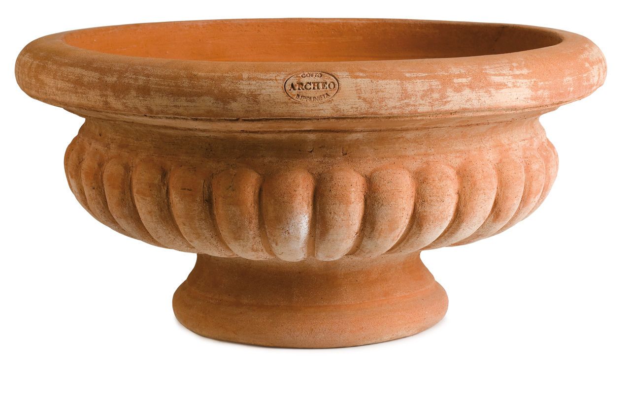 Impruneta terracotta ribbed low-bowl