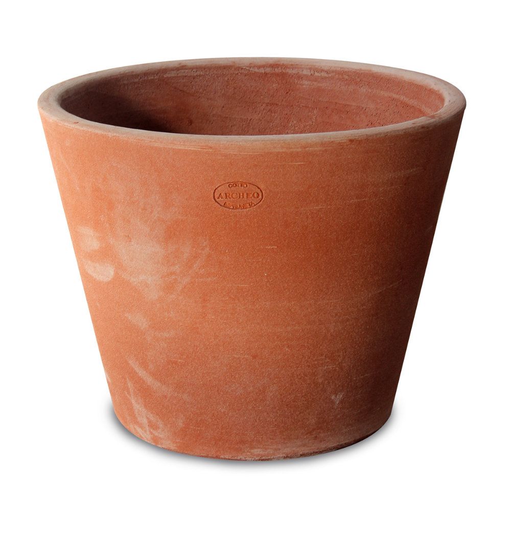 Impruneta terracotta plain v-shaped pot without rim