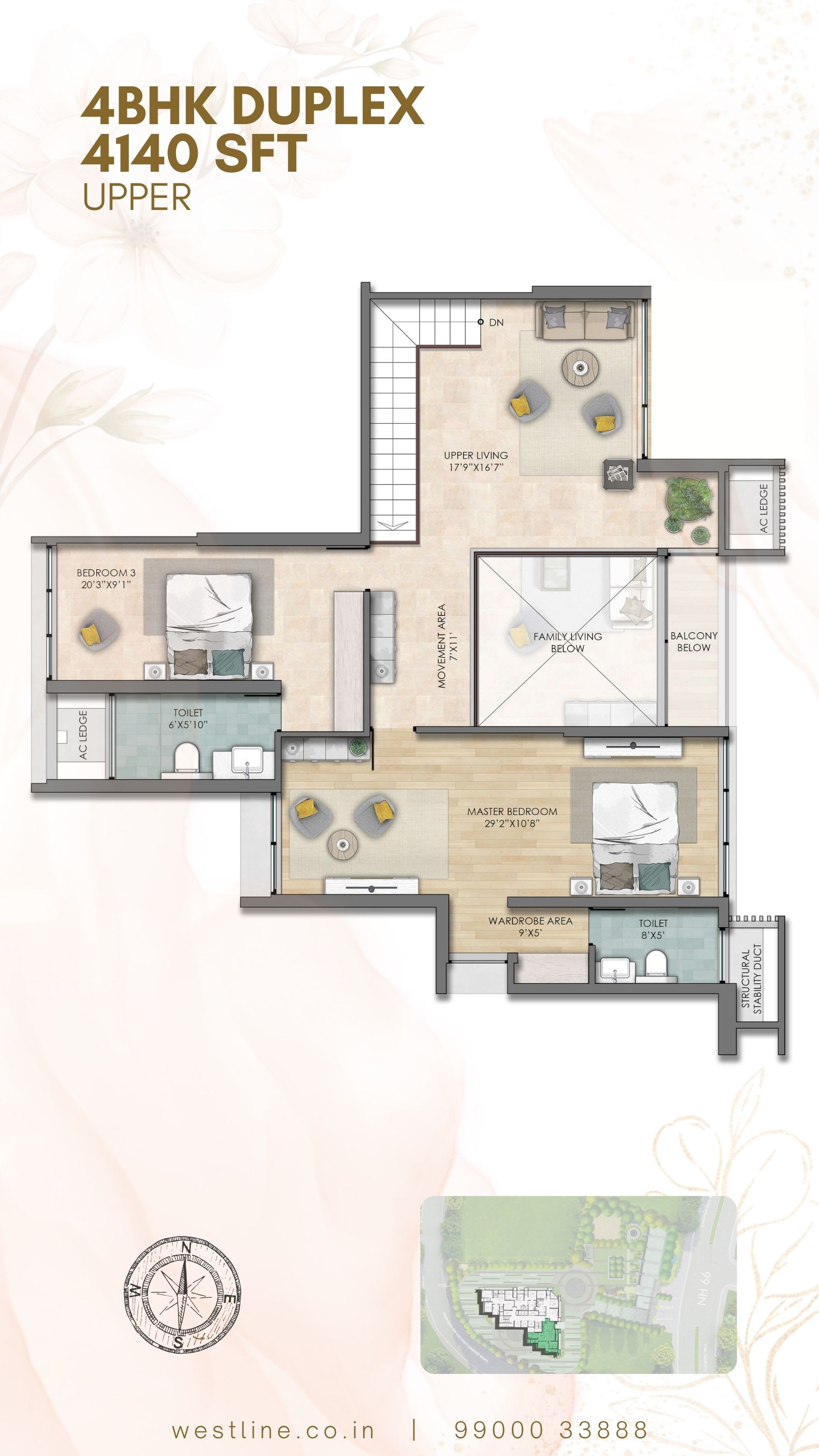 4 BHK Duplex Type 2 Upper
