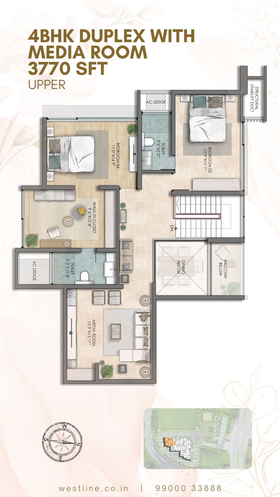 4 BHK Duplex T1 Lower