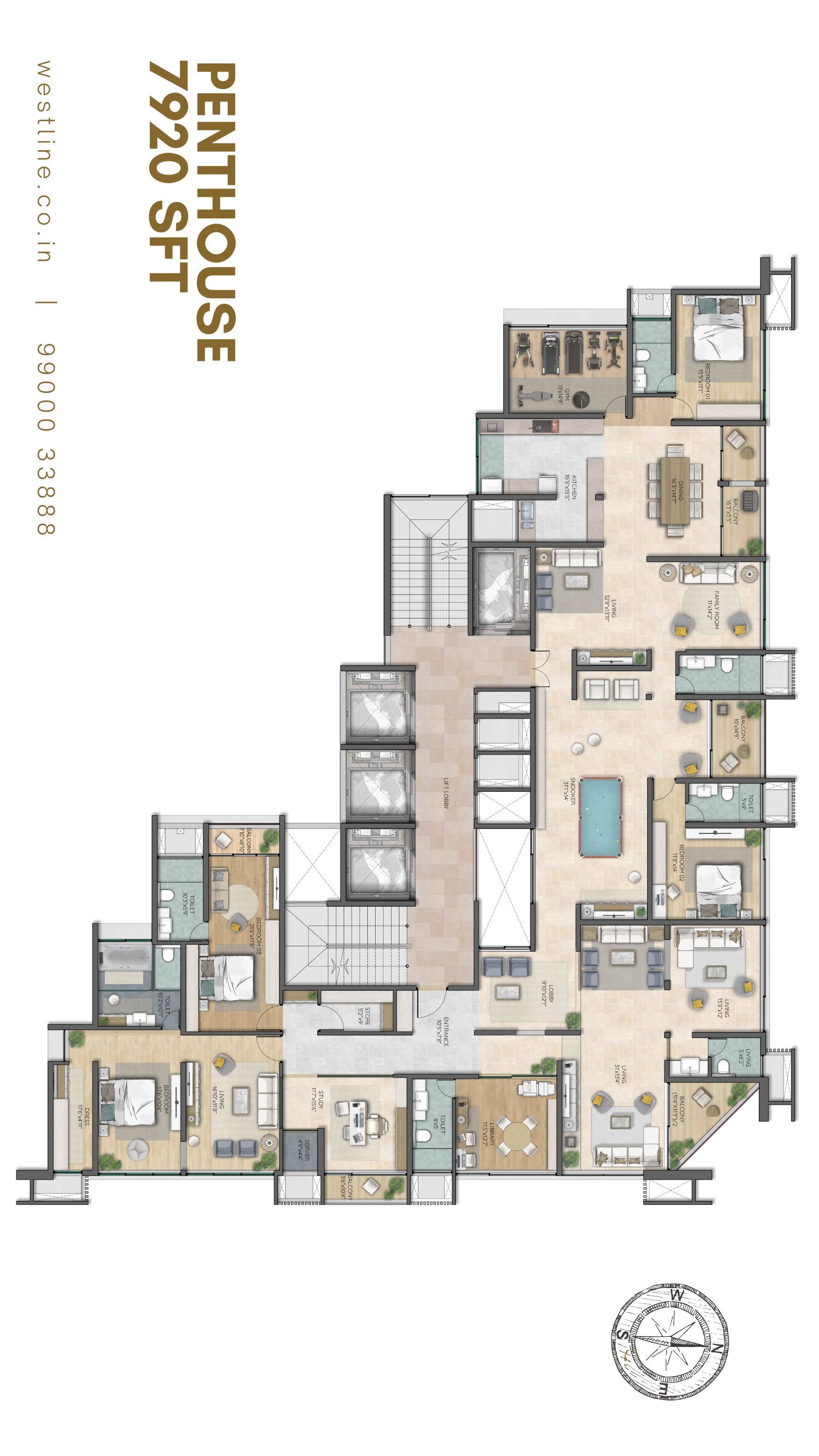 Sky Villa Penthouse Floor Plan