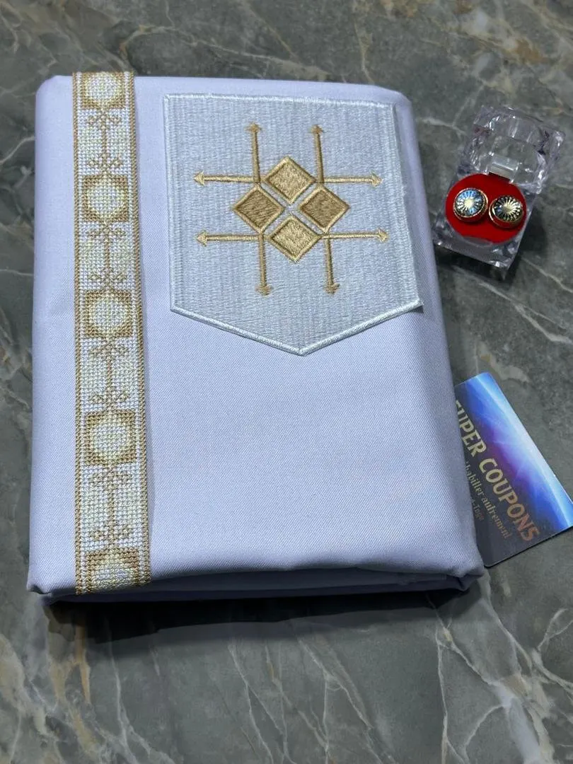 Men Fashion Embroidery Kaftan materials and Fabrics Faika Luxury Fabrics