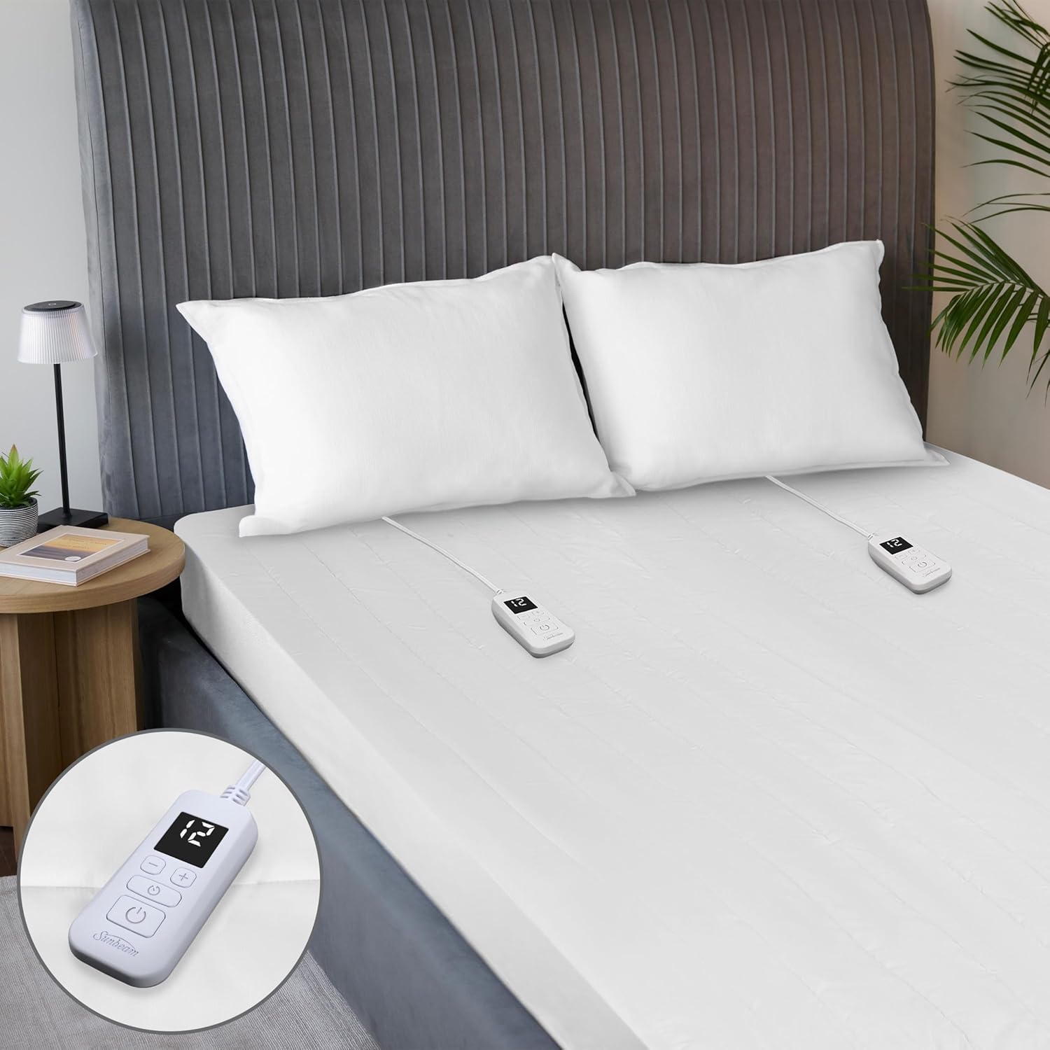 Sunbeam Electric Restful Quilted Heated Mattress Pad Queen 80" x 60" Queen.