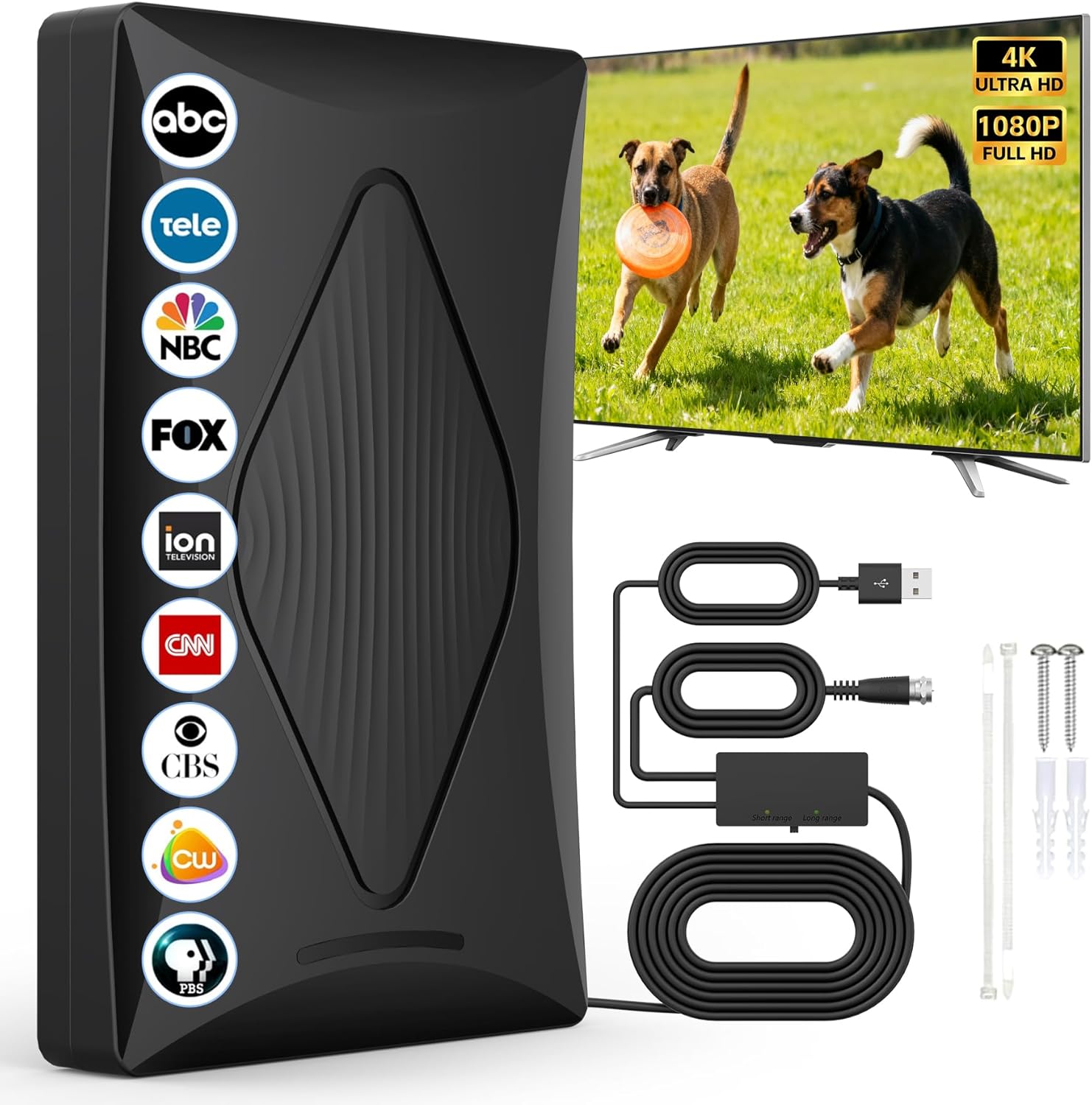 TV Antenna for Digital TV Indoor, Long Range Smart Antenna for Local Channels