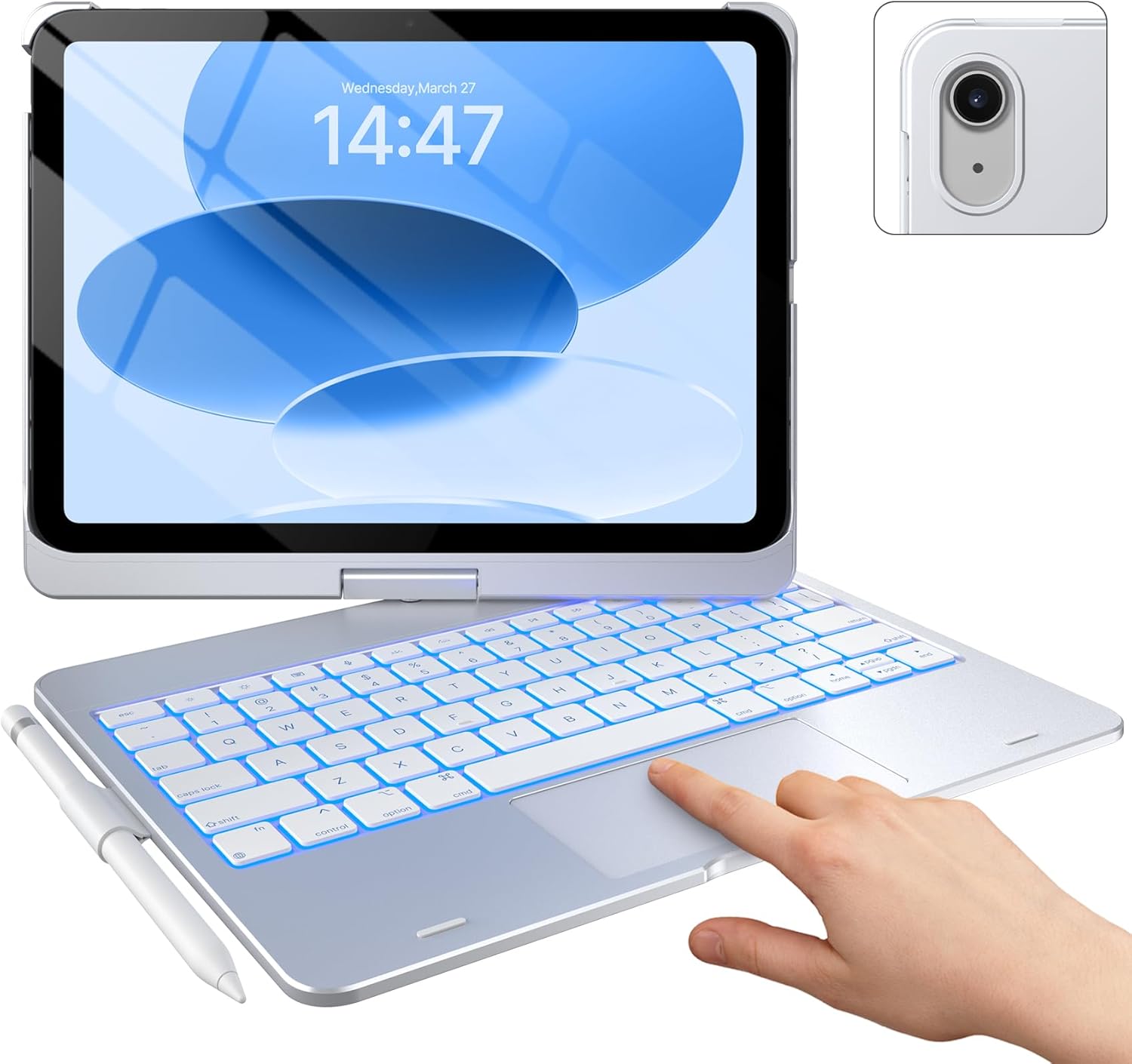 typecase Touch iPad 11th 10th Generation Case with Keyboard (11" 2025, A16 & 10.9" 2022) – 360° Rotatable