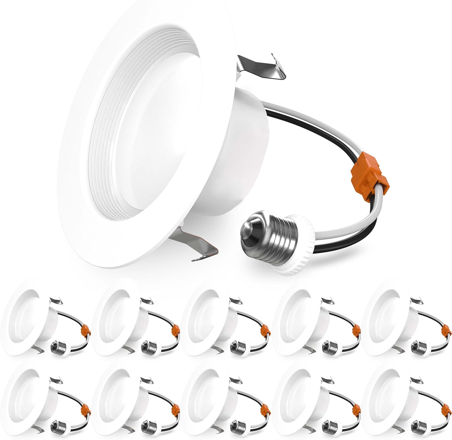 6 Pack Retrofit LED Recessed Lighting 4 Inch, 3000K Warm White