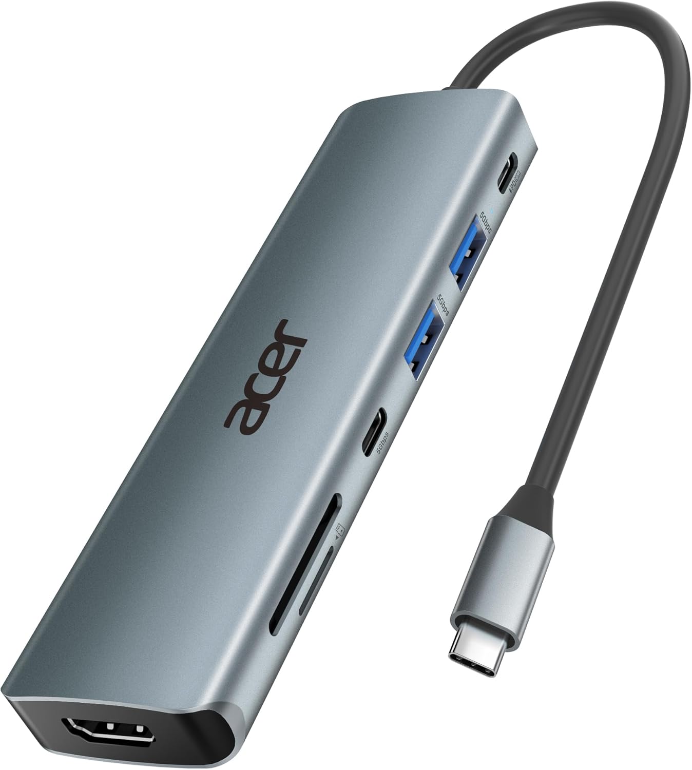 Acer USB C Hub, 7 in 1 Multi-Port Adapter for Laptop