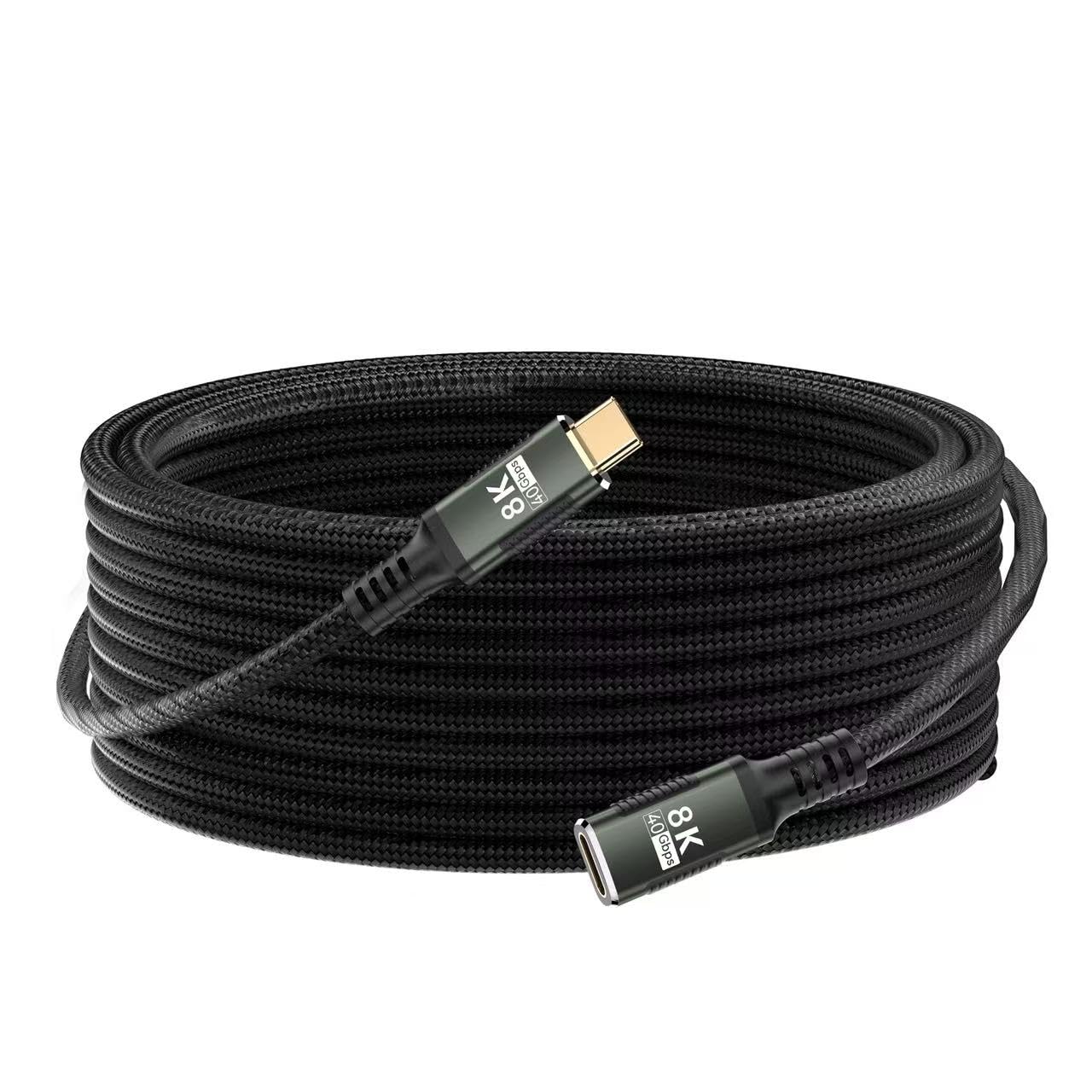 USBC Extension Cable Long 10FT,Compatible with Thunderbolt 5 Extender 40Gbps Data Transfer
