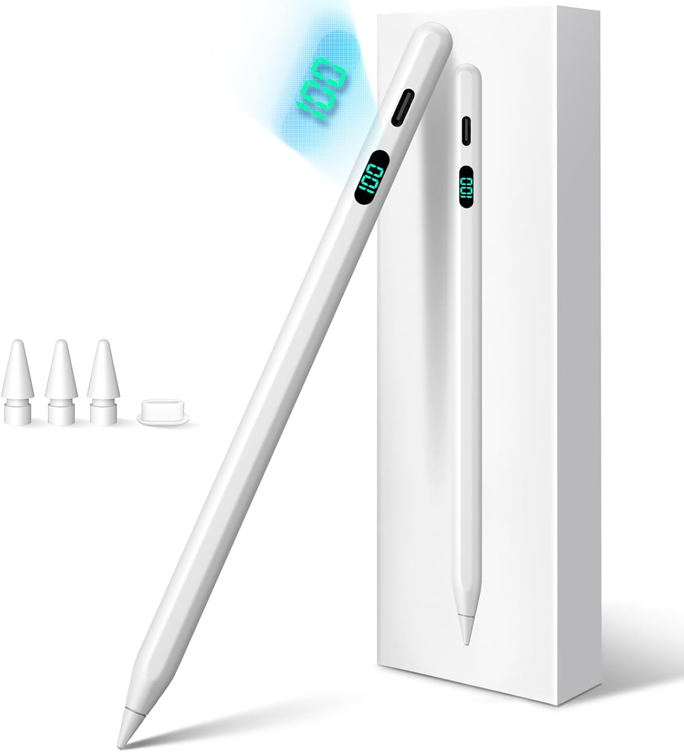 Pen for iPad 2026-2018 with LED Power Display Fast Charge,Palm Rejection Pencil for iPad