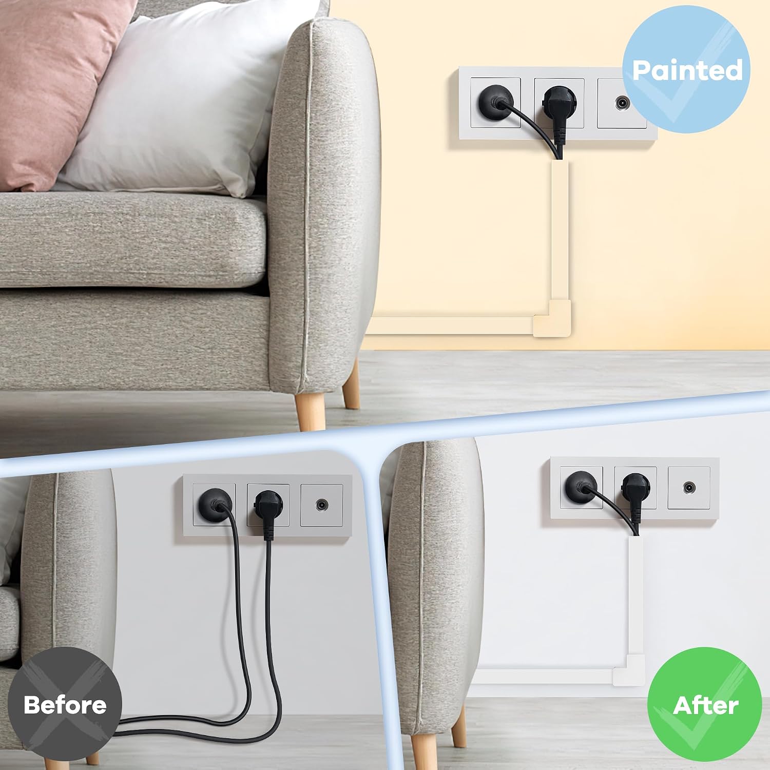 Cord Covers for Wires on Wall Extra-Long, 24ft TV Cord Hider Kit for sale in Sealy, TX
