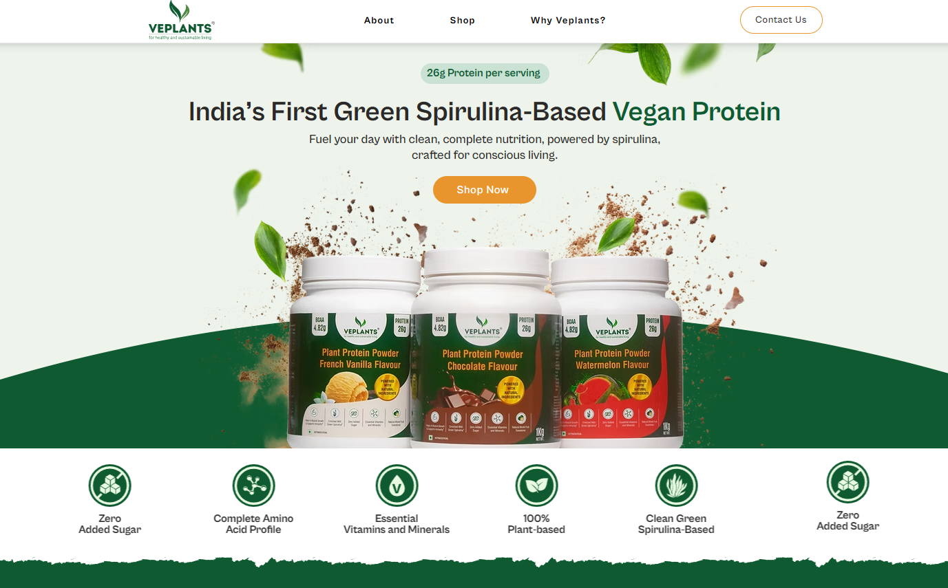 Veplants Protein Powder Website