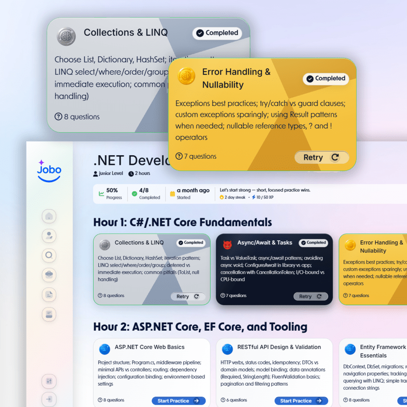 Personalized interview preparation dashboard