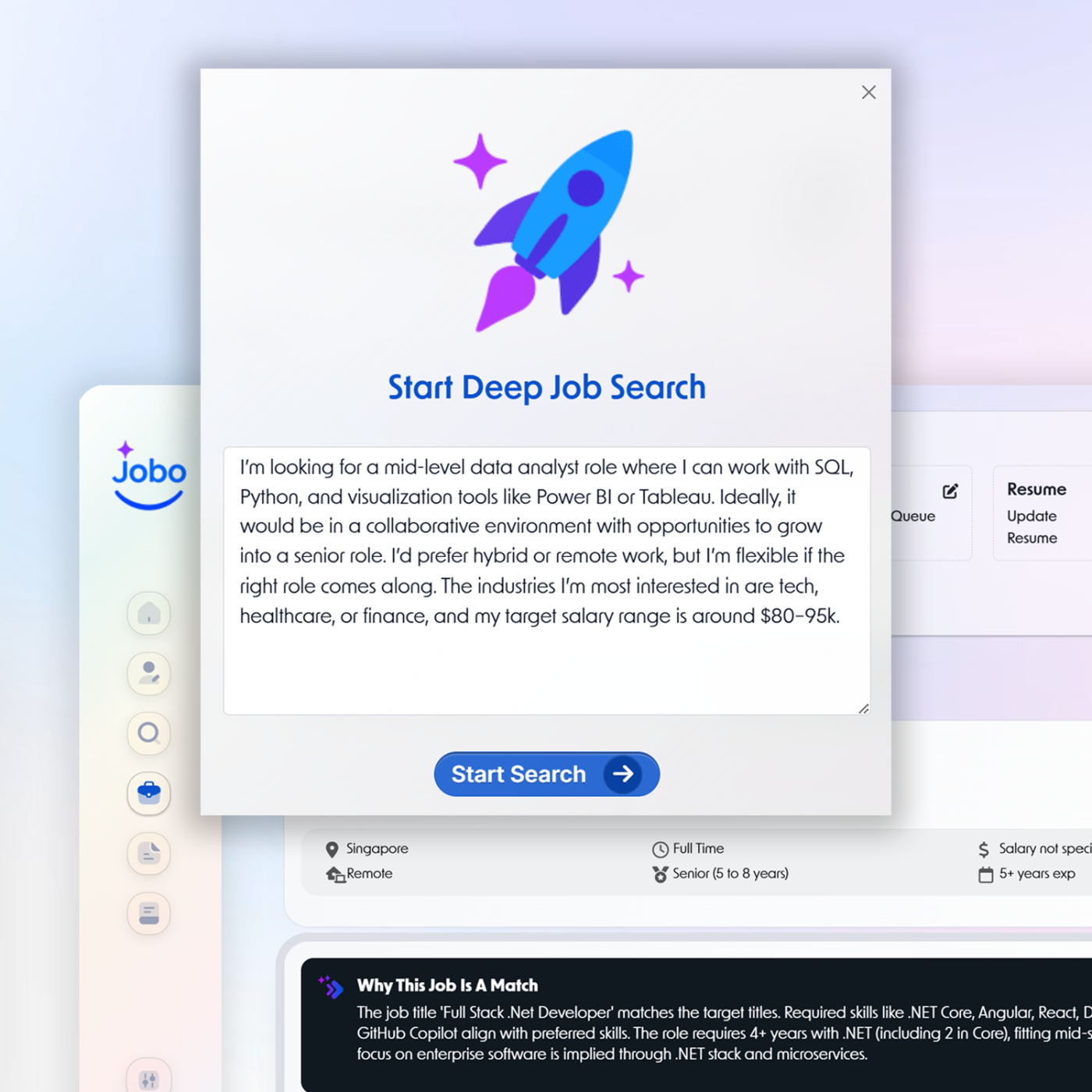 AI-powered job search automation dashboard